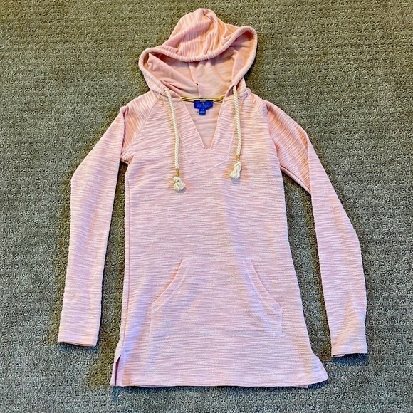 Blue Curl Beachwear Pink Hoodie Swim Coverup - Picture 1 of 5